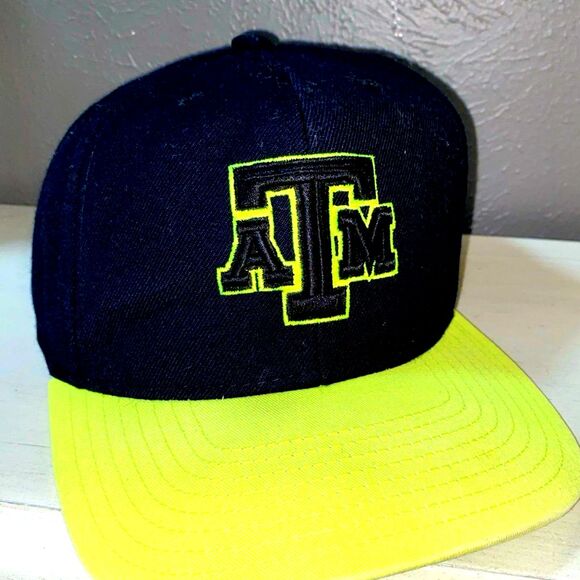 Adidas TEXAS A&M 5 Panel Softball Adjustable Cap NEON YELLOW - Picture 1 of 5